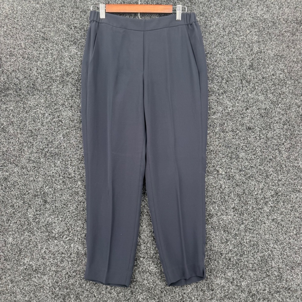 J.Crew Womens Navy Blue Pull On Tapered Ankle Pants Side Slit Size 6